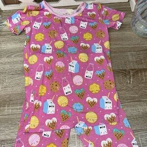 Little Sleepies Cookies & Milk 2pc Short Sleeve & Shorts Pj Set Size 9/10